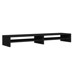 vidaXL Monitorständer Schwarz 100x24x13 cm Massivholz Kiefer