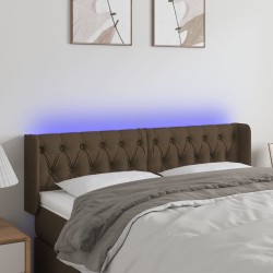 vidaXL LED Kopfteil Dunkelbraun 163x16x78/88 cm Stoff