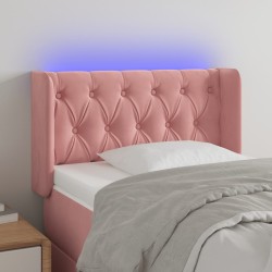 vidaXL LED Kopfteil Rosa 83x16x78/88 cm Samt