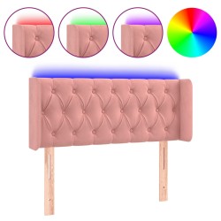 vidaXL LED Kopfteil Rosa 93x16x78/88 cm Samt