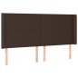 vidaXL LED Kopfteil Braun 183x16x118/128 cm Kunstleder