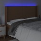 vidaXL LED Kopfteil Braun 183x16x118/128 cm Kunstleder