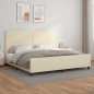 vidaXL Bettgestell mit Kopfteil Creme 200x200 cm Kunstleder vidaXL Bettgestell mit Kopfteil Creme 200x200 cm Kunstleder