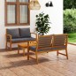 3-tlg. Garten-Lounge-Set mit Auflagen Massivholz Akazie 3-tlg. Garten-Lounge-Set mit Auflagen Massivholz Akazie