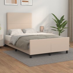 vidaXL Bettgestell mit Kopfteil Cappuccino-Braun 120x200 cm Kunstleder