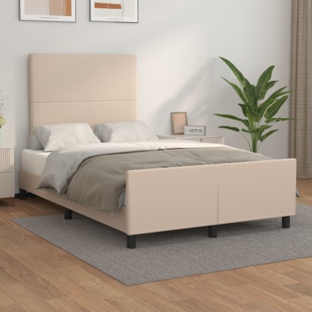 vidaXL Bettgestell mit Kopfteil Cappuccino-Braun 120x200 cm Kunstleder