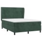 vidaXL Boxspringbett mit Matratze Dunkelgrün 140x190 cm Samt vidaXL Boxspringbett mit Matratze Dunkelgrün 140x190 cm Samt