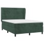 vidaXL Boxspringbett mit Matratze Dunkelgrün 140x190 cm Samt vidaXL Boxspringbett mit Matratze Dunkelgrün 140x190 cm Samt