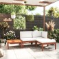 vidaXL 4-tlg. Garten-Lounge-Set mit Kissen Cremeweiß Massivholz Akazie vidaXL 4-tlg. Garten-Lounge-Set mit Kissen Cremeweiß Massivholz Akazie