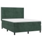 vidaXL Boxspringbett mit Matratze Dunkelgrün 140x200 cm Samt vidaXL Boxspringbett mit Matratze Dunkelgrün 140x200 cm Samt