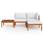 vidaXL 4-tlg. Garten-Lounge-Set mit Kissen Cremeweiß Massivholz Akazie vidaXL 4-tlg. Garten-Lounge-Set mit Kissen Cremeweiß Massivholz Akazie