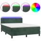 vidaXL Boxspringbett mit Matratze & LED Dunkelgrün 140x200 cm Samt vidaXL Boxspringbett mit Matratze & LED Dunkelgrün 140x200 cm Samt