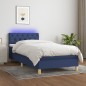 vidaXL Boxspringbett mit Matratze & LED Blau 80x200 cm Stoff vidaXL Boxspringbett mit Matratze & LED Blau 80x200 cm Stoff