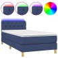 vidaXL Boxspringbett mit Matratze & LED Blau 80x200 cm Stoff vidaXL Boxspringbett mit Matratze & LED Blau 80x200 cm Stoff
