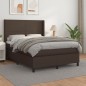 vidaXL Boxspringbett mit Matratze Braun 140x200 cm Kunstleder vidaXL Boxspringbett mit Matratze Braun 140x200 cm Kunstleder