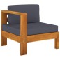 3-Sitzer-Gartensofa mit Dunkelgrauen Auflagen Massivholz Akazie 3-Sitzer-Gartensofa mit Dunkelgrauen Auflagen Massivholz Akazie