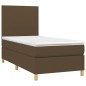 vidaXL Boxspringbett mit Matratze & LED Dunkelbraun 80x200 cm Stoff vidaXL Boxspringbett mit Matratze & LED Dunkelbraun 80x200 cm Stoff