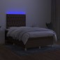 vidaXL Boxspringbett mit Matratze & LED Dunkelbraun 120x200 cm Stoff vidaXL Boxspringbett mit Matratze & LED Dunkelbraun 120x200 cm Stoff
