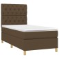 vidaXL Boxspringbett mit Matratze & LED Dunkelbraun 80x200 cm Stoff vidaXL Boxspringbett mit Matratze & LED Dunkelbraun 80x200 cm Stoff