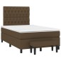 vidaXL Boxspringbett mit Matratze Dunkelbraun 120x200 cm Stoff vidaXL Boxspringbett mit Matratze Dunkelbraun 120x200 cm Stoff