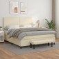 vidaXL Boxspringbett mit Matratze Creme 180x200 cm Kunstleder vidaXL Boxspringbett mit Matratze Creme 180x200 cm Kunstleder