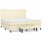 vidaXL Boxspringbett mit Matratze Creme 200x200 cm Kunstleder vidaXL Boxspringbett mit Matratze Creme 200x200 cm Kunstleder