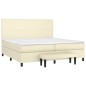 vidaXL Boxspringbett mit Matratze Creme 200x200 cm Kunstleder vidaXL Boxspringbett mit Matratze Creme 200x200 cm Kunstleder