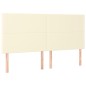 vidaXL Boxspringbett mit Matratze Creme 200x200 cm Kunstleder vidaXL Boxspringbett mit Matratze Creme 200x200 cm Kunstleder