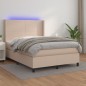vidaXL Boxspringbett mit Matratze & LED Cappuccino-Braun 140x200cm vidaXL Boxspringbett mit Matratze & LED Cappuccino-Braun 140x200cm