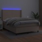 vidaXL Boxspringbett mit Matratze & LED Cappuccino-Braun 140x200cm vidaXL Boxspringbett mit Matratze & LED Cappuccino-Braun 140x200cm