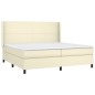 vidaXL Boxspringbett mit Matratze & LED Creme 200x200 cm Kunstleder vidaXL Boxspringbett mit Matratze & LED Creme 200x200 cm Kunstleder