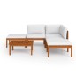 6-tlg. Garten-Lounge-Set mit Kissen Creme Massivholz Akazie 6-tlg. Garten-Lounge-Set mit Kissen Creme Massivholz Akazie
