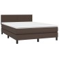 vidaXL Boxspringbett mit Matratze Braun 140x200 cm Kunstleder vidaXL Boxspringbett mit Matratze Braun 140x200 cm Kunstleder