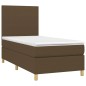 vidaXL Boxspringbett mit Matratze Dunkelbraun 80x200 cm Stoff vidaXL Boxspringbett mit Matratze Dunkelbraun 80x200 cm Stoff