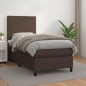vidaXL Boxspringbett mit Matratze Braun 90x200 cm Kunstleder vidaXL Boxspringbett mit Matratze Braun 90x200 cm Kunstleder