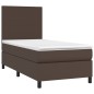 vidaXL Boxspringbett mit Matratze Braun 90x200 cm Kunstleder vidaXL Boxspringbett mit Matratze Braun 90x200 cm Kunstleder