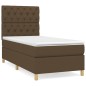 vidaXL Boxspringbett mit Matratze Dunkelbraun 80x200 cm Stoff vidaXL Boxspringbett mit Matratze Dunkelbraun 80x200 cm Stoff
