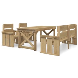 vidaXL 4-tlg. Garten-Essgruppe Massivholz Kiefer Imprägniert