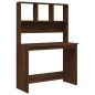 vidaXL Schreibtisch mit Regal Braun Eiche 102x45x148 cm Holzwerkstoff vidaXL Schreibtisch mit Regal Braun Eiche 102x45x148 cm Holzwerkstoff
