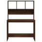 vidaXL Schreibtisch mit Regal Braun Eiche 102x45x148 cm Holzwerkstoff vidaXL Schreibtisch mit Regal Braun Eiche 102x45x148 cm Holzwerkstoff