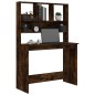 vidaXL Schreibtisch mit Regal Räuchereiche 102x45x148 cm Holzwerkstoff vidaXL Schreibtisch mit Regal Räuchereiche 102x45x148 cm Holzwerkstoff