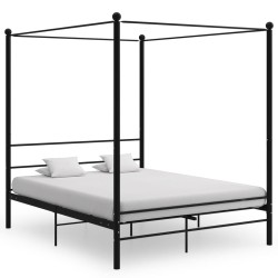 vidaXL Himmelbett Schwarz Metall 160x200 cm 