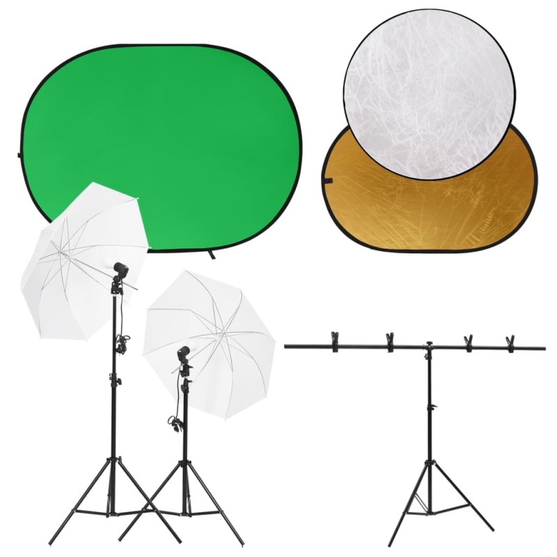 vidaXL Fotostudio-Set mit Leuchten, Hintergrund und Reflektor vidaXL Fotostudio-Set mit Leuchten, Hintergrund und Reflektor