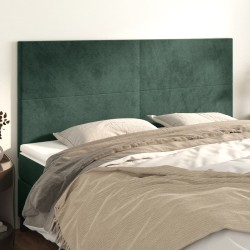 vidaXL Kopfteile 4 Stk. Dunkelgrün 80x5x78/88 cm Samt