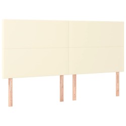 vidaXL Kopfteile 4 Stk. Creme 90x5x78/88 cm Kunstleder