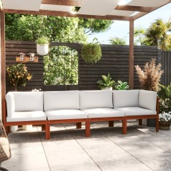 vidaXL 4-Sitzer-Gartensofa mit Kissen Massivholz Akazie