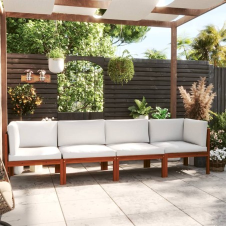 vidaXL 4-Sitzer-Gartensofa mit Kissen Massivholz Akazie