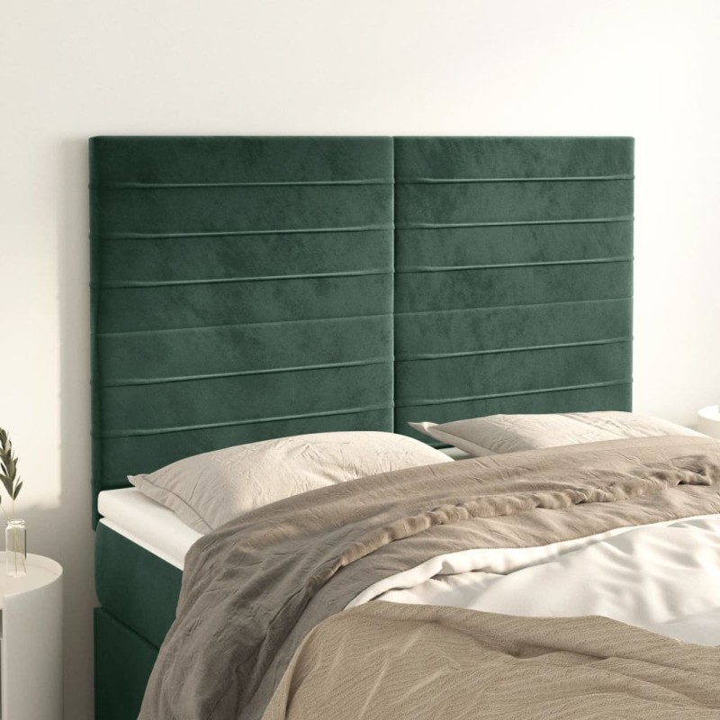 vidaXL Kopfteile 4 Stk. Dunkelgrün 72x5x78/88 cm Samt vidaXL Kopfteile 4 Stk. Dunkelgrün 72x5x78/88 cm Samt