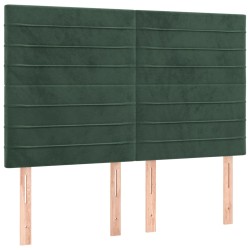 vidaXL Kopfteile 4 Stk. Dunkelgrün 72x5x78/88 cm Samt
