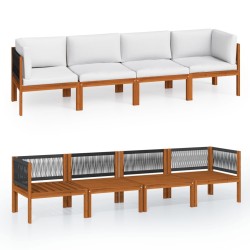 vidaXL 4-Sitzer-Gartensofa mit Kissen Massivholz Akazie